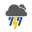Thunderstorms Snow Icon 32x32 png